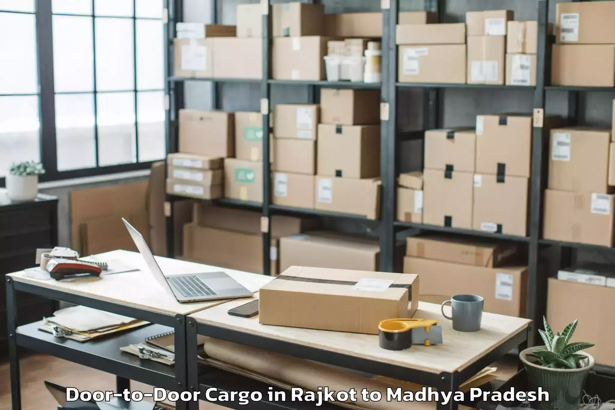 Top Rajkot to Dhimarkheda Door To Door Cargo Available